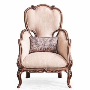 Luxus Barock Wohnzimmer Sessel Beige Schwarz Braun