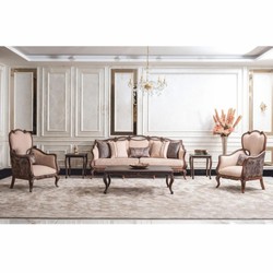 Casa Padrino tavolo da salotto barocco di lusso marrone 123 cm - Mobili per soggiorno barocco