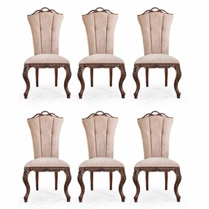 Luxus Barock Esszimmerstuhl 6er Set Beige Braun