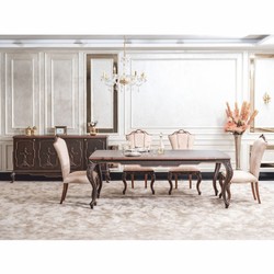 Casa Padrino mesa de comedor barroco de lujo marrón 220 cm - Muebles de comedor barroco