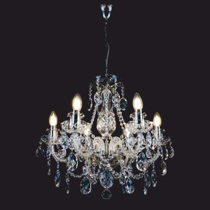 Prunkvoller Luxus Barock Kristall Kronleuchter Silber