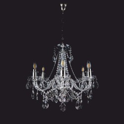 Casa Padrino Luxury Baroque Chandelier with Bohemian Crystal Glass Silver Ø 58 x H. 50 cm
