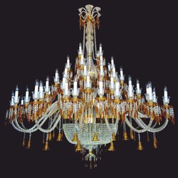 Casa Padrino lampadario barocco di lusso per hotel in cristallo di Boemia ambra / oro) Ø 210 x A. 230 cm