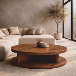 Casa Padrino mesa de centro de lujo marrón / negro Ø 107 cm - Muebles para hoteles y salas de estar de lujo