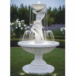 Jugendstil Brunnen Springbrunnen Gartenbrunnen Weiß