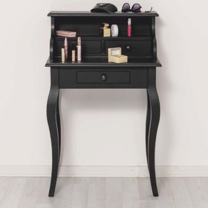 Landhausstil Massivholz Sekretär Schreibtisch Schwarz