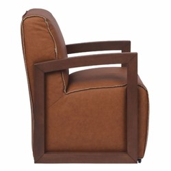 Luxus Leder Echtleder Sessel Braun Dunkelbraun