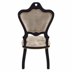 Casa Padrino chaise de salle à manger baroque de luxe gris / noir / or - Meubles baroques