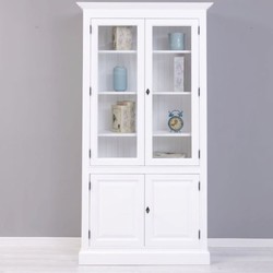 Casa Padrino armadio in legno massello bianco in stile country 110 x A. 210 cm - Mobili in stile country