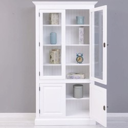Casa Padrino armadio in legno massello bianco in stile country 110 x A. 210 cm - Mobili in stile country