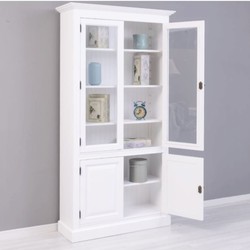 Casa Padrino armadio in legno massello bianco in stile country 110 x A. 210 cm - Mobili in stile country