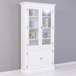 Casa Padrino armadio in legno massello bianco in stile country 110 x A. 210 cm - Mobili in stile country