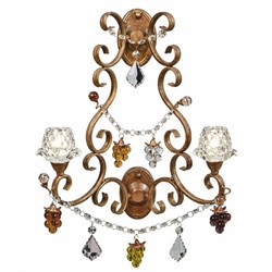 Casa Padrino applique a LED barocco doppia ruggine / multicolore A. 40 cm - Collezione Barocco