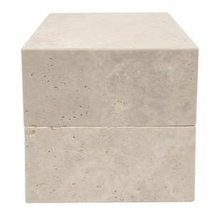 Casa Padrino scatola portaoggetti di lusso in travertino beige 25,5 cm - Accessori decorativo