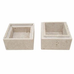 Casa Padrino boîte de rangement de luxe en travertin beige 25,5 cm - Accessoires de décoration