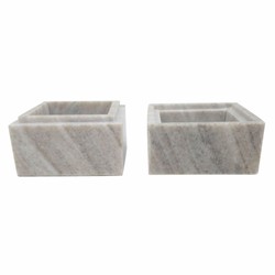 Casa Padrino boîte de rangement de luxe en marbre gris 25,5 cm - Accessoires de décoration