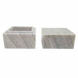 Casa Padrino boîte de rangement de luxe en marbre gris 25,5 cm - Accessoires de décoration