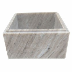 Casa Padrino boîte de rangement de luxe en marbre gris 25,5 cm - Accessoires de décoration