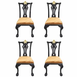 Prunkvolles Luxus Barock Casa Padrino Esszimmerstuhl 4er Set Gold Schwarz Prunkvolles Luxus Barock Casa Padrino Esszimmerstuhl 4er Set Gold Schwarz