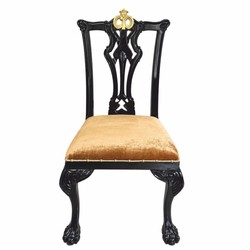 Prunkvolles Luxus Barock Casa Padrino Esszimmerstuhl 4er Set Gold Schwarz