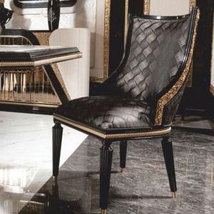 Luxus Barock Esszimmerstuhl Schwarz Gold