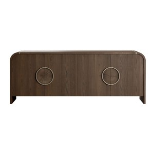 Casa Padrino credenza di lusso in legno di quercia con 4 ante marrone 220 cm - Mobili in legno di quercia di lusso