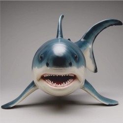 Casa Padrino scultura decorativa XXL squalo blu / bianco 250 cm - Enorme figura decorativa