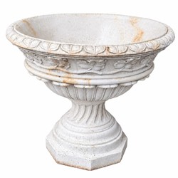 Casa Padrino baroque garden decorative flower pot white with rust patina Ø 96 x H. 70 cm