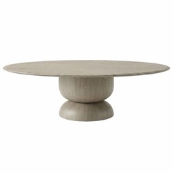 Casa Padrino tavolo da pranzo di lusso in rovere grigio 244 x 125 cm - Tavolo ovale in legno massello - Mobili per sala da pranzo
