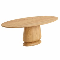 Casa Padrino Luxus Eichenholz Esstisch Naturfarben 210 x 120 cm - Ovaler Massivholz Küchentisch - Esszimmer Möbel