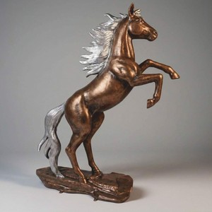 Casa Padrino XXL Deko Skulptur Pferd Bronze / Silber H. 320 cm - Riesige Garten Deko Figur