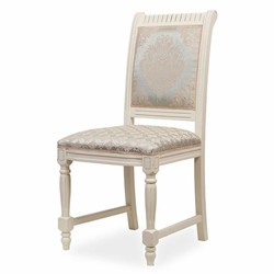 Casa Padrino chaise de salle à manger baroque de luxe argent / rose / crème H. 101,5 cm - Meubles de salle à manger baroques
