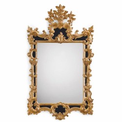 Casa Padrino luxury baroque wall mirror natural / black 87 x H. 145 cm - Handmade baroque style mirror - Baroque furniture - Made in Italy