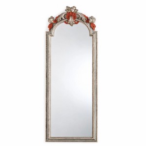Casa Padrino luxury baroque mirror antique silver / red - Magnificent solid wood baroque style wall mirror - Handmade baroque furniture - Made in Italy - Luxury baroque interior