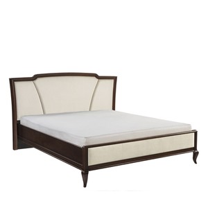Casa Padrino Luxus Jugendstil Doppelbett Dunkelbraun / Creme 160 x 200 cm - Elegantes Massivholz Bett mit gepolstertem Kopfteil - Jugendstil Schlafzimmer Möbel Casa Padrino Luxus Jugendstil Doppelbett Dunkelbraun / Creme 160 x 200 cm - Elegantes Massivholz Bett mit gepolstertem Kopfteil - Jugendstil Schlafzimmer Möbel