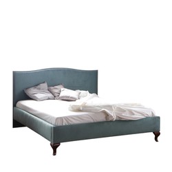 Casa Padrino cama doble Art Nouveau de lujo azul petróleo / marrón 160 x 200 cm completamente tapizada - Elegante cama de madera maciza - Muebles de dormitorio Art Nouveau Casa Padrino cama doble Art Nouveau de lujo azul petróleo / marrón 160 x 200 cm completamente tapizada - Elegante cama de madera maciza - Muebles de dormitorio Art Nouveau