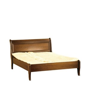 Casa Padrino Luxus Landhausstil Doppelbett Braun 160 x 200 cm aus Massivholz - Elegantes Massivholz Bett - Landhausstil Schlafzimmer Möbel