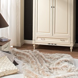 Casa Padrino letto matrimoniale Art Nouveau di lusso grigio / crema 160 x 200 cm completamente imbottito - Elegante letto in legno massello - Mobili camera da letto Art Nouveau