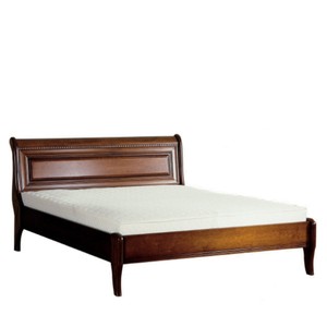 Casa Padrino Luxus Landhausstil Doppelbett Braun / Dunkelbraun 160 x 200 cm aus Massivholz - Elegantes Massivholz Bett - Landhausstil Schlafzimmer Möbel