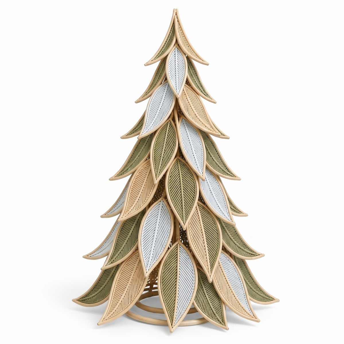 XXL Rattan Weihnachtsbaum aus Blaettern gruen sand eisblau 2,5 m XXL Rattan Weihnachtsbaum aus Blaettern gruen sand eisblau 2,5 m