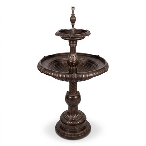 Barock Bronze Springbrunnen Etagenbrunnen dunkelbraun 160 cm