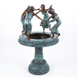 Casa Padrino Fontana Liberty in Bronzo 4 Bambine Turchese / Bronzo Ø 66 x H. 135 cm - Fontana da Giardino con Bambine Danzanti - Decorazione da Giardino Casa Padrino Fontana Liberty in Bronzo 4 Bambine Turchese / Bronzo Ø 66 x H. 135 cm - Fontana da Giardino con Bambine Danzanti - Decorazione da Giardino