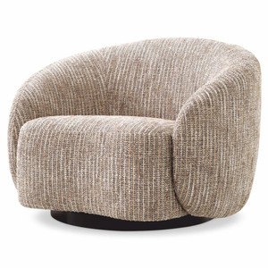Casa Padrino fauteuil pivotant de luxe beige / noir - Mobilier de salon et d'hôtel