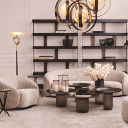 Luxus Sessel Drehsessel Beige Schwarz