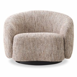 Luxus Sessel Drehsessel Beige Schwarz