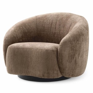Casa Padrino fauteuil pivotant de luxe marron / noir - Mobilier de salon et d'hôtel