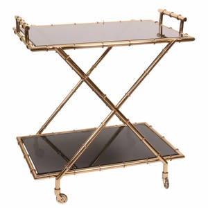 Casa Padrino carrito de servicio de lujo oro / negro 82 x Al. 88 cm - Accesorios de restaurantes y hoteles