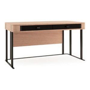 Casa Padrino escritorio de diseño de lujo roble / negro 140 x 68 x A. 77 cm - Muebles de oficina de lujo