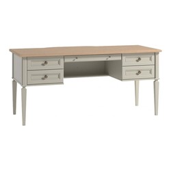 Casa Padrino escritorio estilo rústico de lujo gris claro / roble 160 x 65 x A. 76 cm - Muebles de oficina de lujo