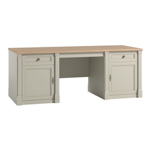 Casa Padrino scrivania stile country di lusso grigio chiaro / rovere 192 x 80 x A. 76 cm - Mobili da ufficio di lusso